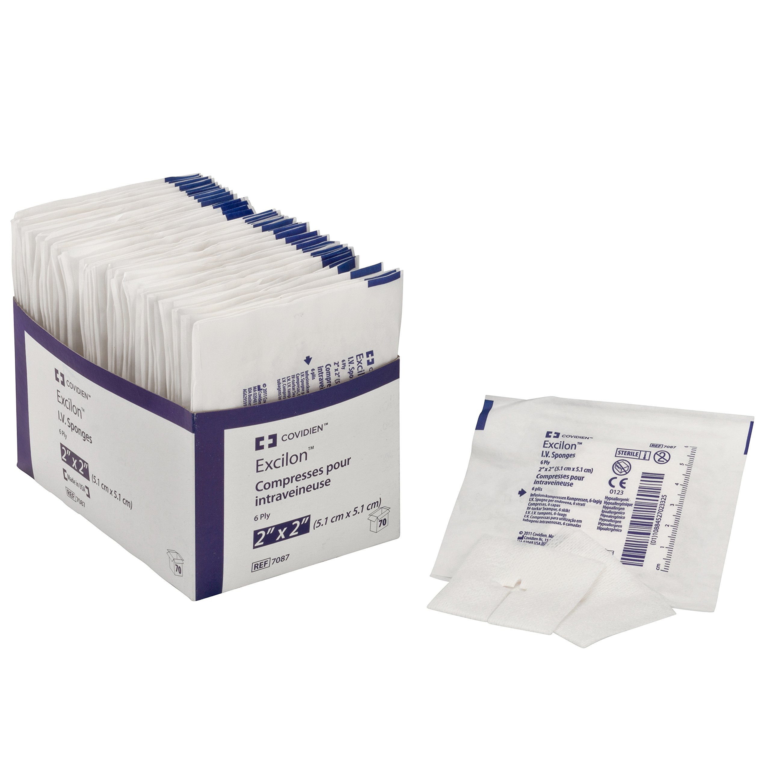 Covidien 7087 Excilon I.V. Sponge, Sterile 2's in Peel-Back